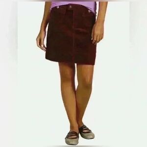 EUC Patagonia Women's Corduroy Mini Skirt Maroon Sz 2 Organic Cotton Y2K 90s